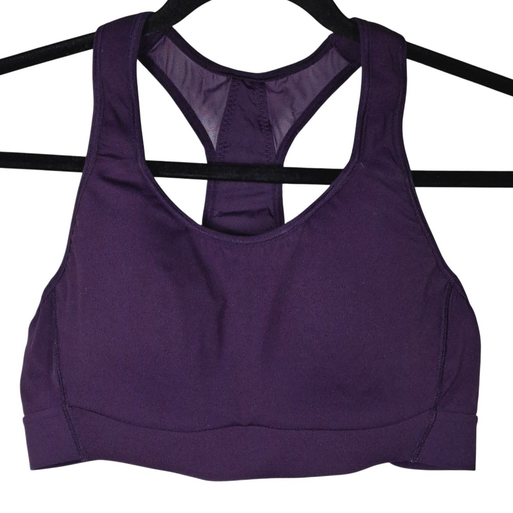 Athleta‎ Sports Bra  Womens 40B/C Purple Racerback Mesh Athletic Workout Top